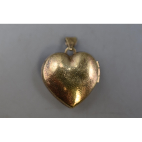 14 - Diamond Set Gold on Silver Love Heart Locket