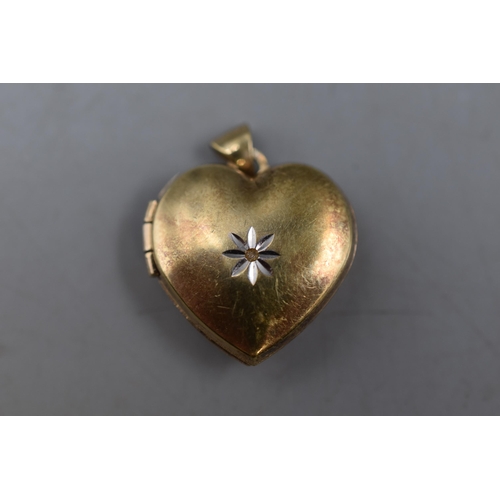 14 - Diamond Set Gold on Silver Love Heart Locket