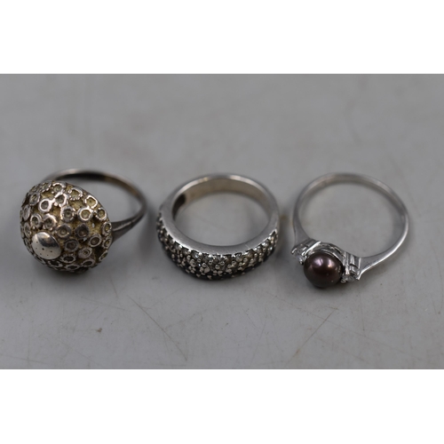 18 - Three Silver 925 Rings (a/f)