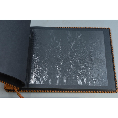 384 - Two Photo Albums To Include Wood Backed Photo Album and Leather Backed