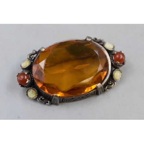 28 - Miracle Citrine Brooch