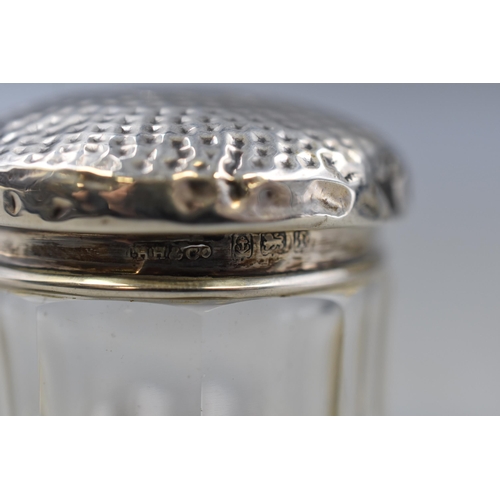 33 - Antique Silver Hallmarked Birmingham Silver Topped Jar Circa 1905, Makers Mark HH & Co.