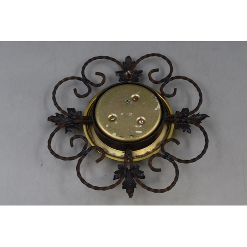 388 - Vintage Decorative Barometer with Leaf Design (Approx. 8”)