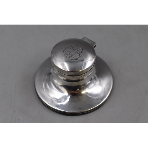 35 - Hallmarked Birmingham Silver Inkwell