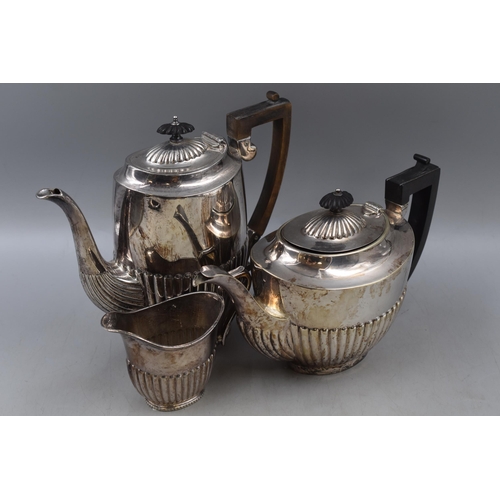 40 - Victorian Silver Plated Teapot, Coffee Pot and Milk Jug