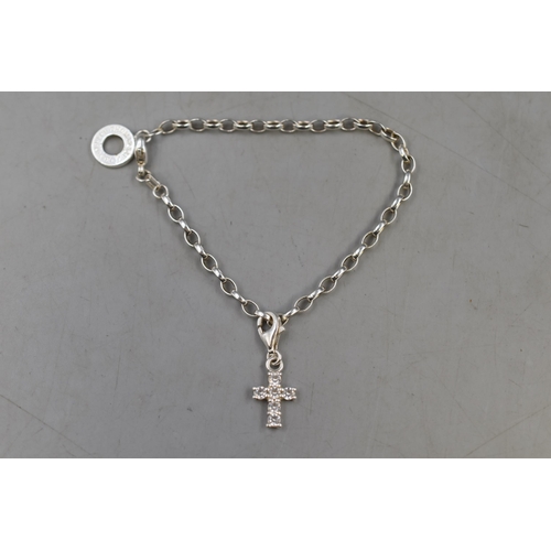 46 - Silver Thomas Sabo Bracelet with Cross Charm