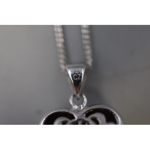 49 - Silver 925 Love Heart Pendant on Chain in Presentation Box