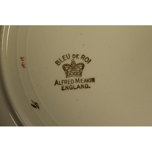 405 - Nine Pieces of 1940s Alfred Meakin Blu de Roi including Two Lidded Tureens, Six Dinner plates and Se... 