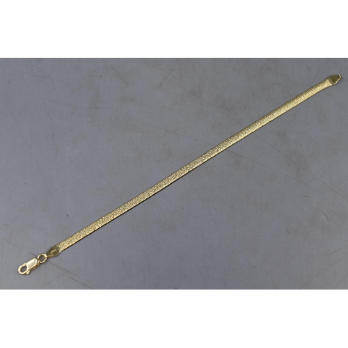 66 - Gold on Silver 925 Flat Link Bracelet