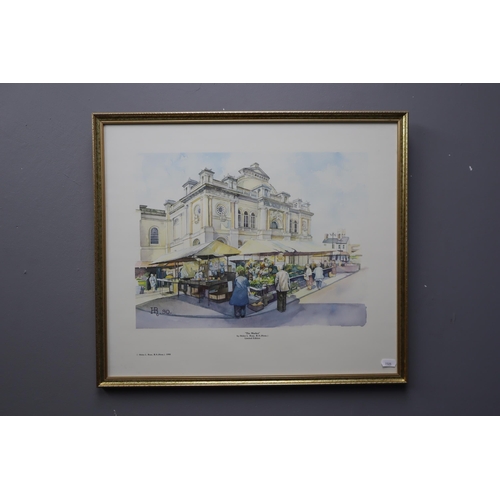 433 - Limited Edition Original Print by Helen L Rose Entitled “The Market”. Depicting a Scene ... 