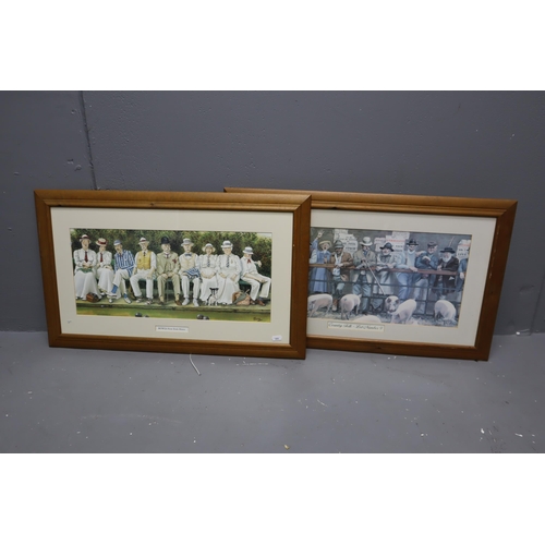 436 - Four Framed and Glazed Prints, Signed By Artist (Jedd). Titled 'Country Folk' and 'Bowls', Medical G... 