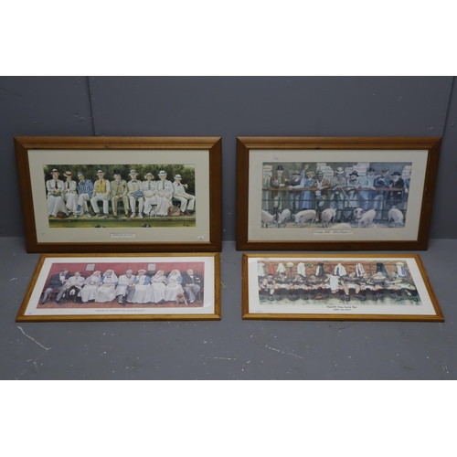 436 - Four Framed and Glazed Prints, Signed By Artist (Jedd). Titled 'Country Folk' and 'Bowls', Medical G... 