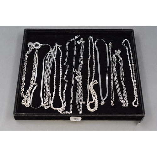 138 - Eleven silver plate necklaces new and unused