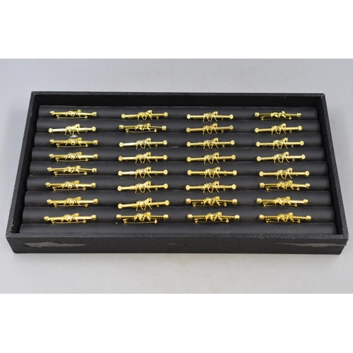 148 - A Selection of Thirty Two Gold Tone Horse Bar Brooches