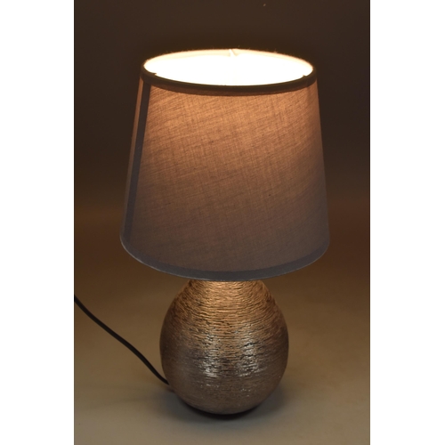 151 - Modern Silver and Grey Table Lamp with Lazy Switch (Working)