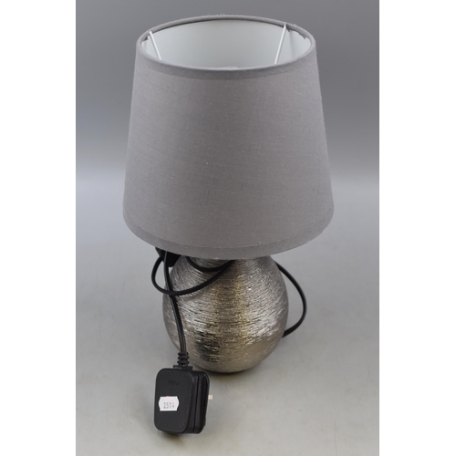 151 - Modern Silver and Grey Table Lamp with Lazy Switch (Working)