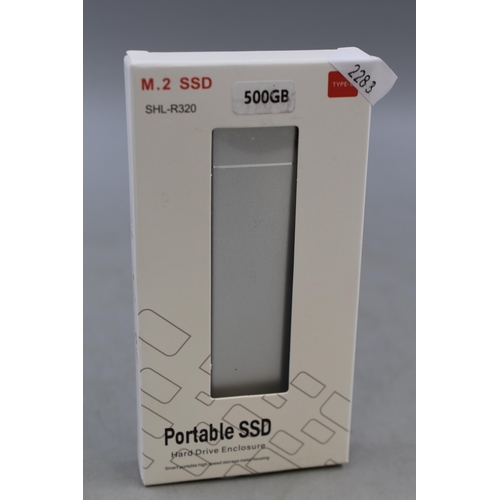 476 - A New Portable 500GB SSD Hard Drive, In Box