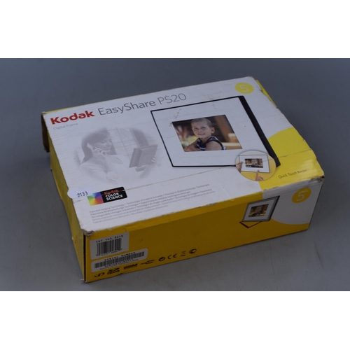 478 - Kodak EasyShare P520 digital photo frame boxed with power supply and instructions, working when test... 