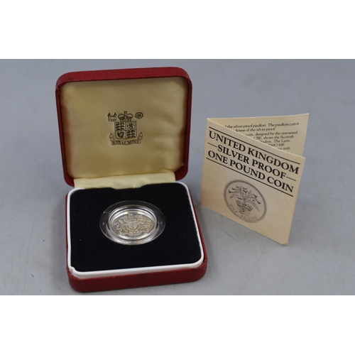 154 - United Kingdom Silver £1.00 Coin in Box with Certificate