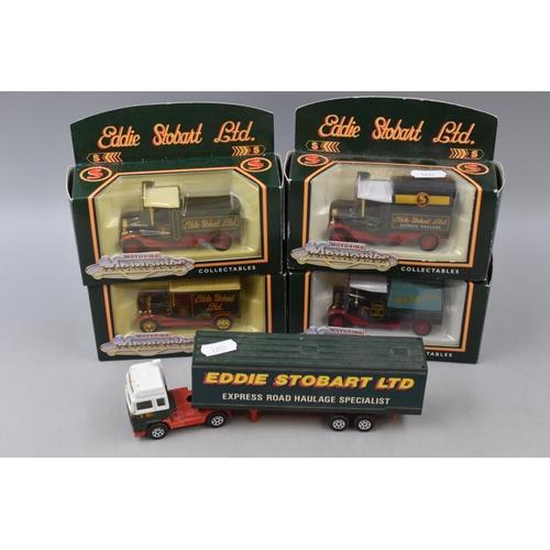 177 - Collection of Corgi Die-Cast Models Depicting 'Eddie Stobart' Four Boxed ( Model No 61203 ) and Unbo... 