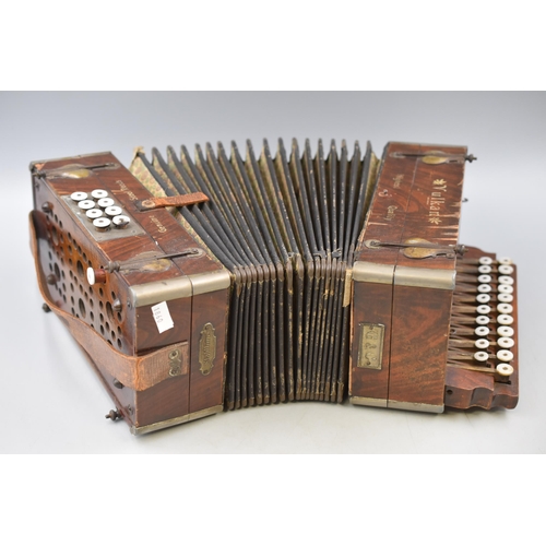 504 - A German Wood Cased Vulkan Accordian, AF