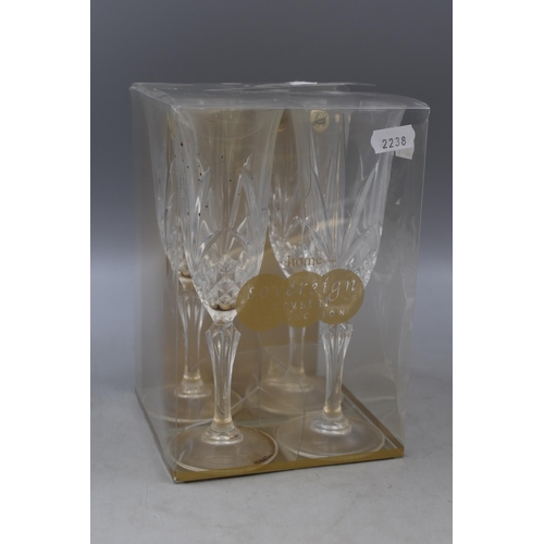 507 - Four Sovereign Crystal Collection Champagne Glasses