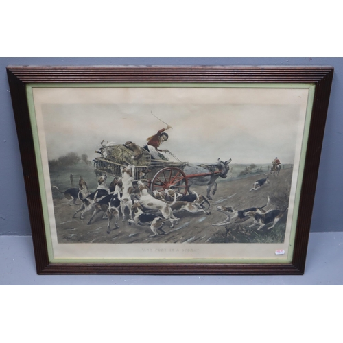 185 - Large Framed and Glazed Early Vintage Alfred W Strutt Lithograph Print Entitled 