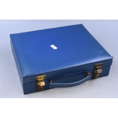 511 - A Blue Leather Effect Case With a Selection of Greetings Cards, Envelopes and Other Crafting Items