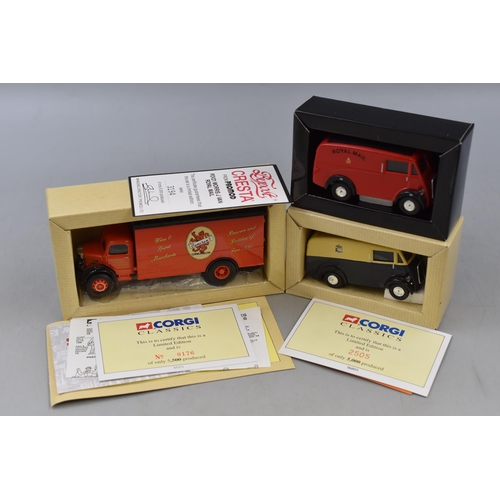 188 - Coirgi: Collection Of Three Limited Edition Corgi Die-Cast Model's, All With Certificates of Authent... 