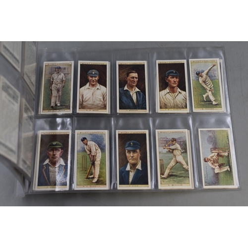 197 - An Album of Assorted Cigarette Cards With a Full Set of Wills 1928 'Cricketers' Cigarette Cards