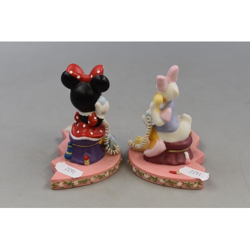 204 - Collectible Walt Disney Two Piece Figure Set Featuring Minnie Mouse and Daisy Duck, Depicting 'Best ... 