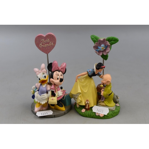 206 - Two Collectible Walt Disney Figures Featuring Minnie Mouse and Daisy Duck Depicting Best Friends and... 