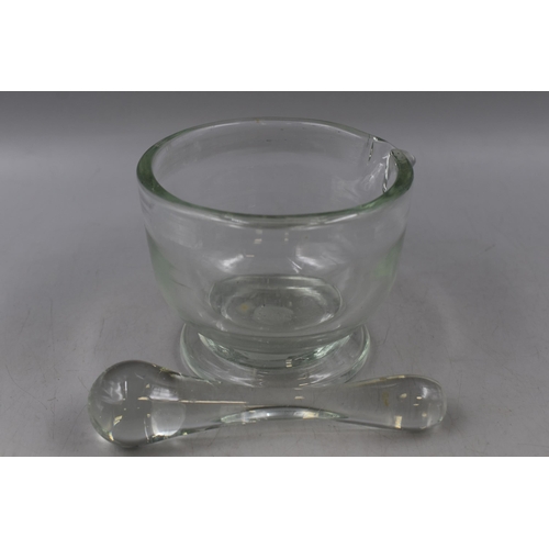 218 - Vintage Glass Pestle and Mortar