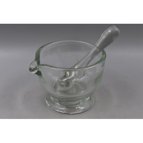 218 - Vintage Glass Pestle and Mortar