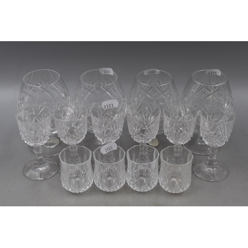 243 - Mixed Selection of Crystal Glassware to include Four Royal Doulton Brandy Glasses, Six Sherry Glasse... 