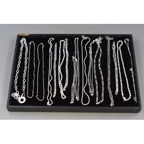 245 - Fifteen silver plate necklaces new and unused