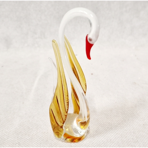 255 - Five Art Glass Creatures. Fish, Octopus ( technically a Pentopus as it only has 5 testicles) Swan, A... 