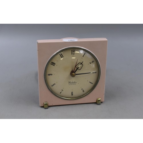 286 - Westclox electric clock in pink, working when tested