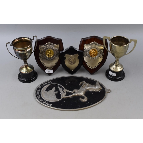 288 - Selection of Horse Trophies Including Horse of The Year Show Plaque, Prix Carprilli Team 1968 Plaque... 