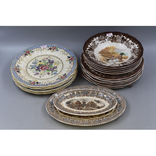 301 - Mixed Collection of Mid century Fine Bone China Plates and Bowls to include Royal Doulton, Pallisy a... 