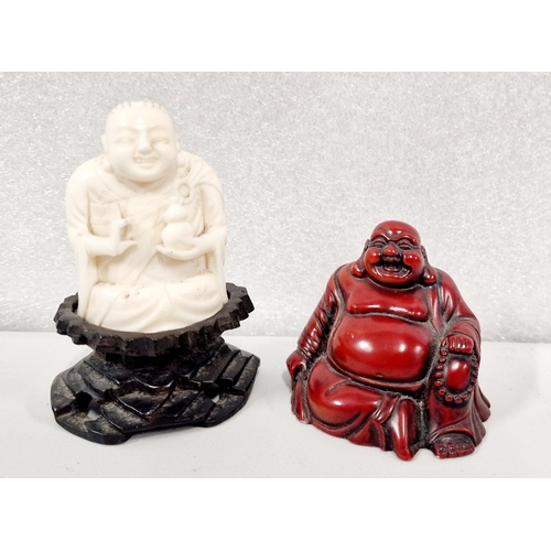 305 - Two Resin Cast Buddah Figures