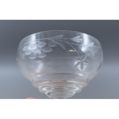 323 - Five Floral Etched Retro Champagne Glasses