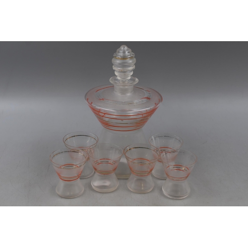 325 - Art Deco Decanter with six Matching Glasses