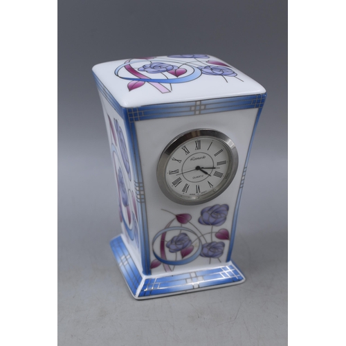 329 - A Mackintosh by Leonardo Ceramic Mantle Clock, Approx 6