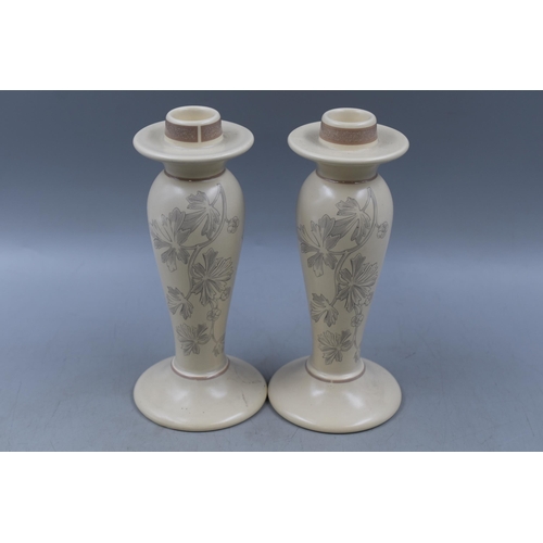 334 - A Pair of Wedgwood Interiors Candlesticks, Approx 8