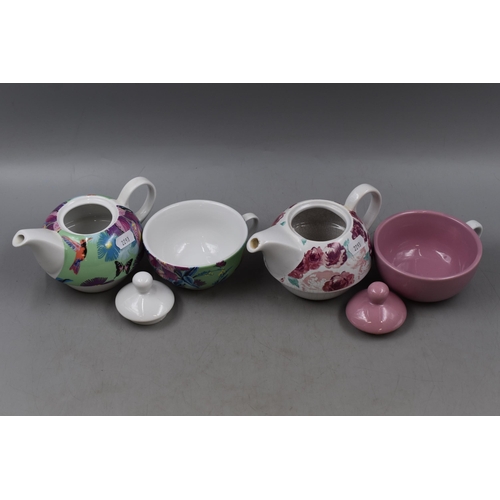 335 - Two Tea For One Sets. Includes Floral and 'Butterfly Home'