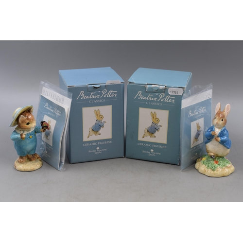 342 - Two Boxed Beatrix Potter Ornaments by Border Fine Arts. Include Tom Kitten and Peter Rabbit (4-5