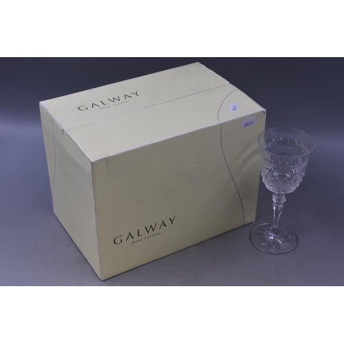 344 - Six Galway Crystal Boxed Wine Glasses