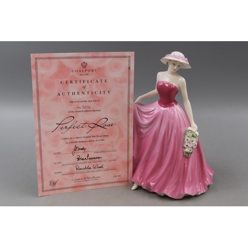 360 - Coalport Perfect Rose Fine Bone China Figurine (9