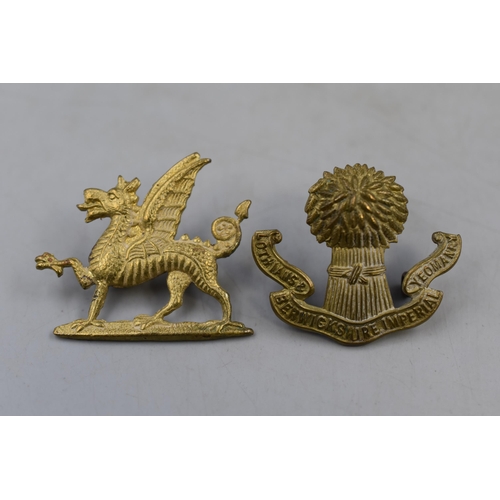 271 - Two Military Cap Badges to include Lothian and Berwick Imperial Yeomanry and a Monmouthshire Cap Bad... 